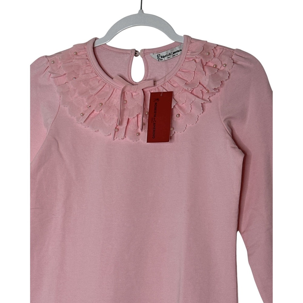 Roberta di Camerino Top Womens XS Made Italy 150-14 Pink Long Sleeve Stretch New - Picture 9 of 10
